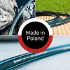 A collage of images showing a garden hose, with text indicating it is made in Poland. Voir les images du produit