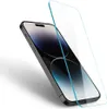 A screen protector is shown diagonally over an iPhone. Produktbild-Vorschau