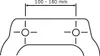 Diagram showing measurement range for mounting holes. Produktbild-Vorschau