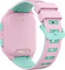 The back of a pink and teal smartwatch with its strap. Produktbild-Vorschau