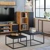 Table basse 2pcs carrée noire en bois, table de salon, Voir les images du produit 3