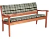 A wooden bench with plaid cushions against a white background. Podgląd zdjęcia produktu