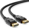 A black DisplayPort cable with gold-plated connectors is shown against a white background. Produktbild-Vorschau