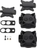 A collection of black plastic parts for an air pump repair kit, laid out on a white background. Voir les images du produit