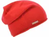 Seeberger Strickmütze-Beanie aus 100% Kaschmir mit Rollrand in rot