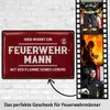 Blechschild - Hier wohnt ein Feuerwehrmann mit der Flamme Produktbild-Vorschau 2