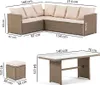 Ensemble de jardin en poly rotin avec canapé d'angle pour 7 Voir les images du produit 5