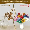A split image comparing dried flowers in a vase on the left with a colorful, artificial flower bouquet in a vase on the right. Náhľad obrázku produktu