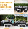 MEXO Gartenmöbel-sets Terrassenmöbel Set, Rattan Eckbänke Produktbild-Vorschau 10