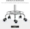Vinsetto Rollhocker Höhenverstellbar Drehhocker mit Fußring Produktbild-Vorschau 7