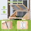 A wooden greenhouse with a clear, hinged lid, showing its features and construction details. Náhled obrázku produktu