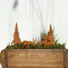 4er Set Elch & Tanne, Rostoptik Gartenstecker  , Produktbild-Vorschau 7
