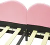 OKWISH Lit simple 90x200 cm Rembourré en velours - Rose Voir les images du produit 6