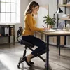 Klękosiad ergonomiczny z oparciem czarny do biura gabinet Podgląd zdjęcia produktu 4