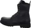 A side view of a black lace-up boot. Voir les images du produit