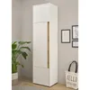 Stauraumschrank 200cm hoch, weiß mit Eiche, CRISP-61 Produktbild-Vorschau 4