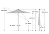 Diagram showing the dimensions of a parasol. Produktbild-Vorschau