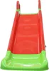 A red and green plastic slide for children, shown from the front. Náhled obrázku produktu