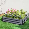 Outsunny Hochbeet aus Stahl, Pflanzbeet Frühbeet Gartenbeet Produktbild-Vorschau 2
