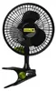 A black clip-on fan with a green accent on the clip. Náhled obrázku produktu