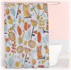 Relaxdays Duschvorhang mit Eulen, Bad Vorhang 180x200, Produktbild-Vorschau 1