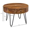 Couchtisch Sheesham Massivholz / Metall 60x44,5x60 cm Tisch Produktbild-Vorschau 4