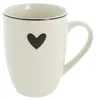 Clayre & Eef Tasse 350 ml Blanc Noir Porcelaine Cœur Voir les images du produit 1