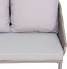 A close-up view of a gray outdoor daybed with cushions. Náhled obrázku produktu