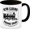 Ich liebe Modelleisenbahnen Kaffeebecher in schwarz Produktbild-Vorschau 1