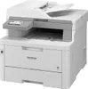 A white Brother MFC-L8390CDW 4-in-1 color laser multifunction printer is shown from a front-right angle against a white background. Produktbild-Vorschau