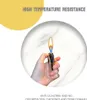 A hand holding a lighter with a flame, against a marble-like background, with marketing text. Produktbild-Vorschau