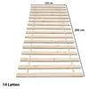 A wooden slatted bed base with size dimensions indicated. Produktbild-Vorschau
