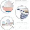 A collage of images showcasing porcelain crockery with hand-printed patterns, highlighting its features and as part of a larger suite. Produktbild-Vorschau