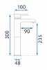 A technical drawing of a faucet with dimensions indicated. Podgląd zdjęcia produktu