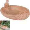 Vogeltränke Vogelbad Tränke mit Spatzenfigur terracotta Produktbild-Vorschau 5