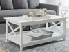 BELIANI Stolik kawowy biały matowy 100 x 55 cm dolna półka Podgląd zdjęcia produktu 2