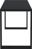 A black table with a minimalist design, shown from the front. Produktbild-Vorschau