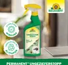 A spray bottle of Neudorff Permanent UngezieferStopp is shown in a product marketing image, with promotional badges and text. Produktbild-Vorschau