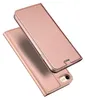 A rose gold flip case for a smartphone, shown from a diagonal angle. Produktbild-Vorschau