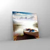 Bilder auf glas - Berge See Boot - 70x70cm - Glasbilder - Produktbild-Vorschau 4