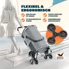 A woman is walking up stairs with a shopping trolley. The trolley has a grey fabric bag and a special wheel system for stairs. Anteprima dell’immagine prodotto