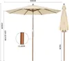 A diagram showing the dimensions of an umbrella, with one umbrella shown open and another closed. Produktbild-Vorschau