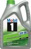 A silver plastic bottle of Mobil 1 5W-30 engine oil with green and white labeling. Produktbild-Vorschau