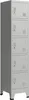 A tall, gray metal locker with five doors is shown against a white background. Voir les images du produit