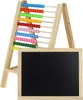 A wooden abacus with colorful beads and a small blackboard in front of it, set against a white background. Voir les images du produit