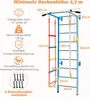 A diagram of a children's climbing wall with dimensions and specifications. Produktbild-Vorschau