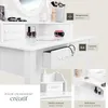 Coiffeuse avec miroir 4 tiroirs - blanc Voir les images du produit 7