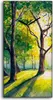 Wanduhr Uhr Wandbild Leinwand 30x60 Malerei Wald Bäume Produktbild-Vorschau 1