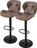 Two brown upholstered bar stools with black bases and footrests are shown against a white background. Produktbild-Vorschau