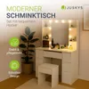 Juskys Schminktisch Malia und Hocker Melly mit LED, 7 Produktbild-Vorschau 2